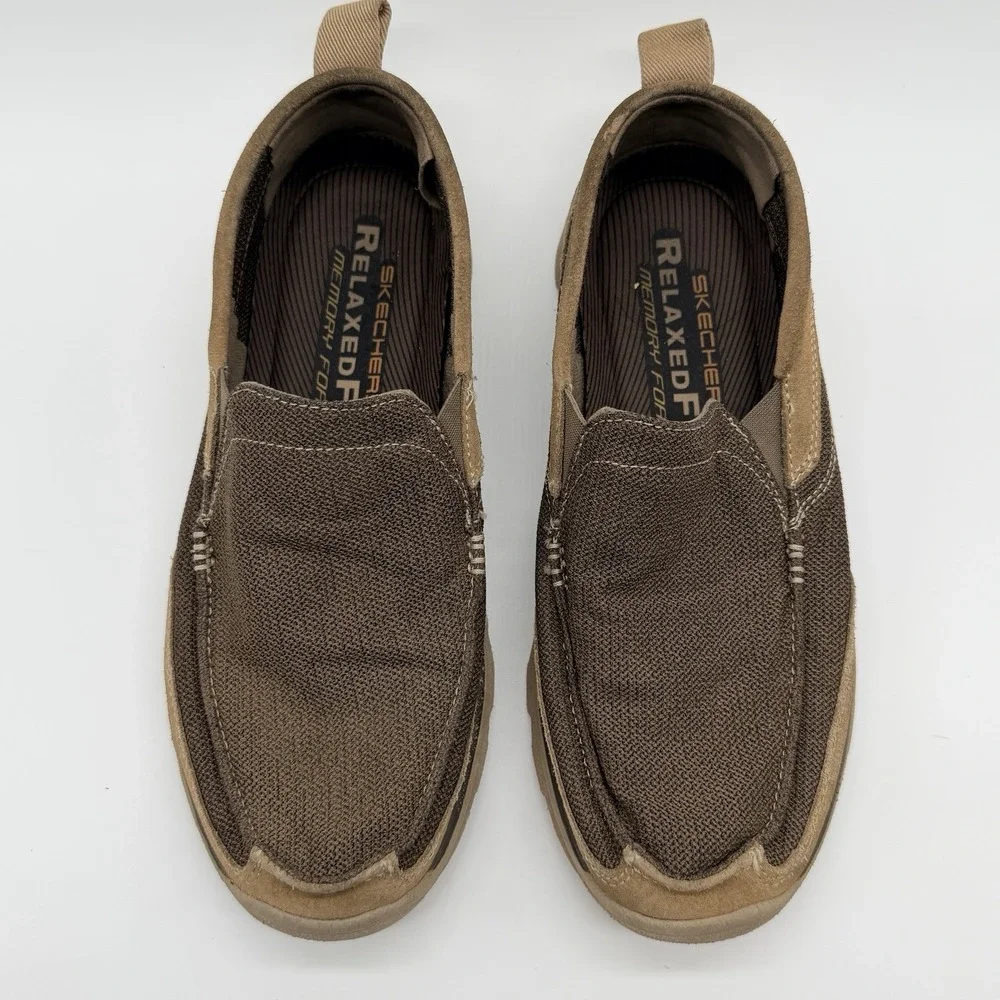 Skechers Shoes Men Sz 10.5 Lt. Brown Superior Milford Relaxed Fit Slip-On Loafer
